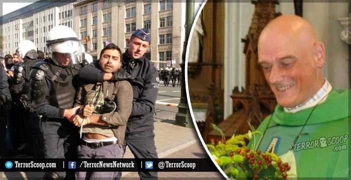 Refugee stabs priest in Belgium